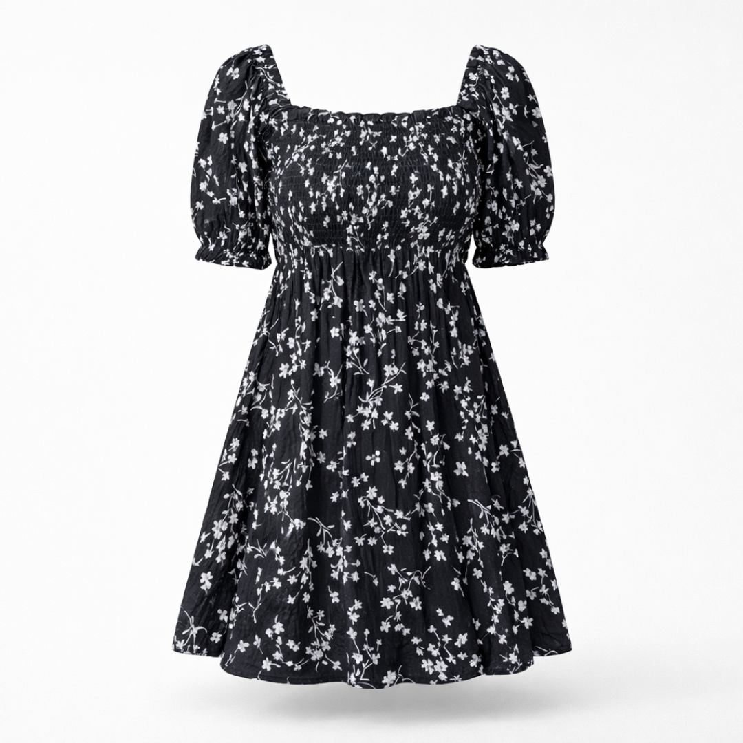 Dames Bloemen Mini Jurk - Aansluitende Taille