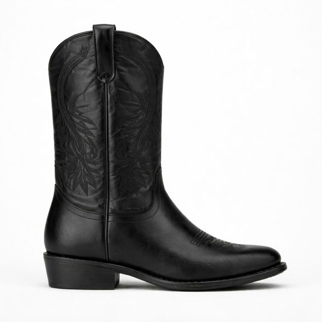 Bottes Western Noires pour Femme - Bout Rond