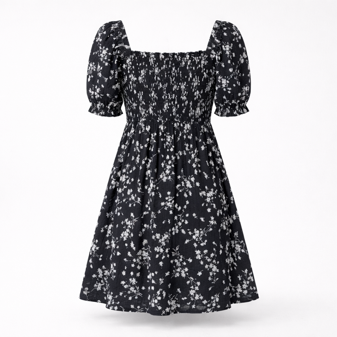 Dames Bloemen Mini Jurk - Aansluitende Taille