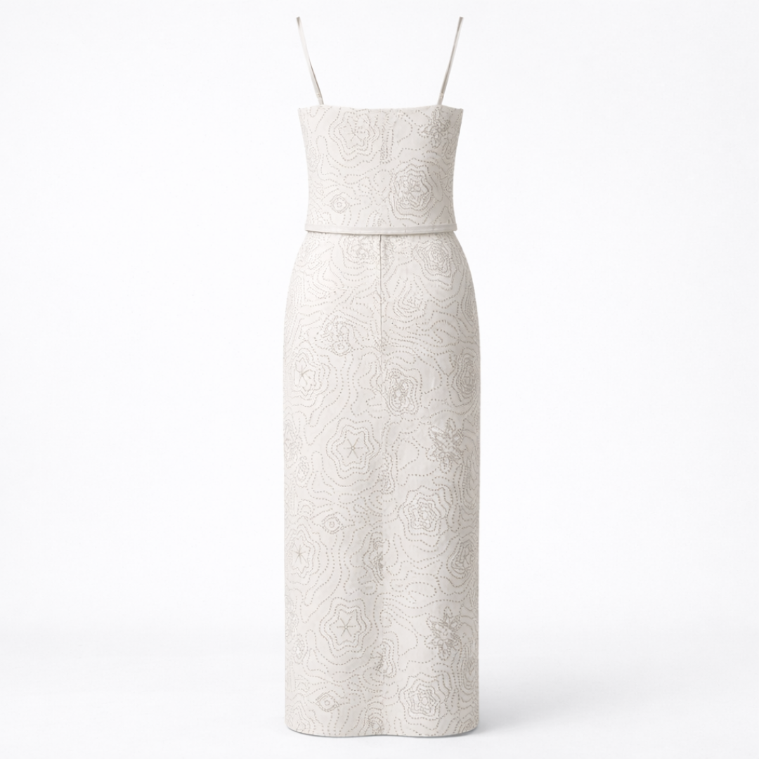 Dame Hvid Perlebesat Tanktop - Ærmeløs