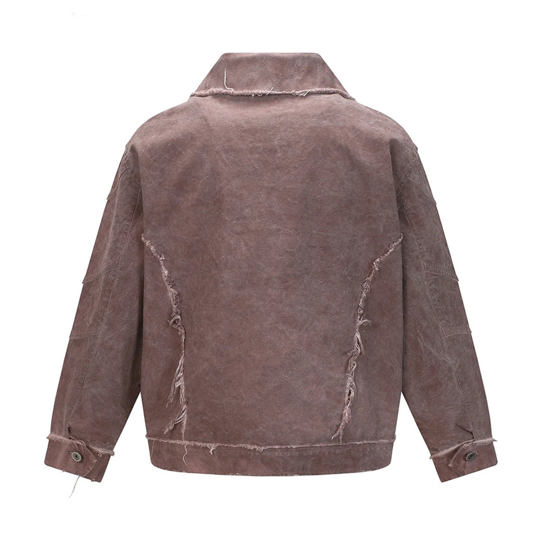 Patchwork Cargo Denim Jakke