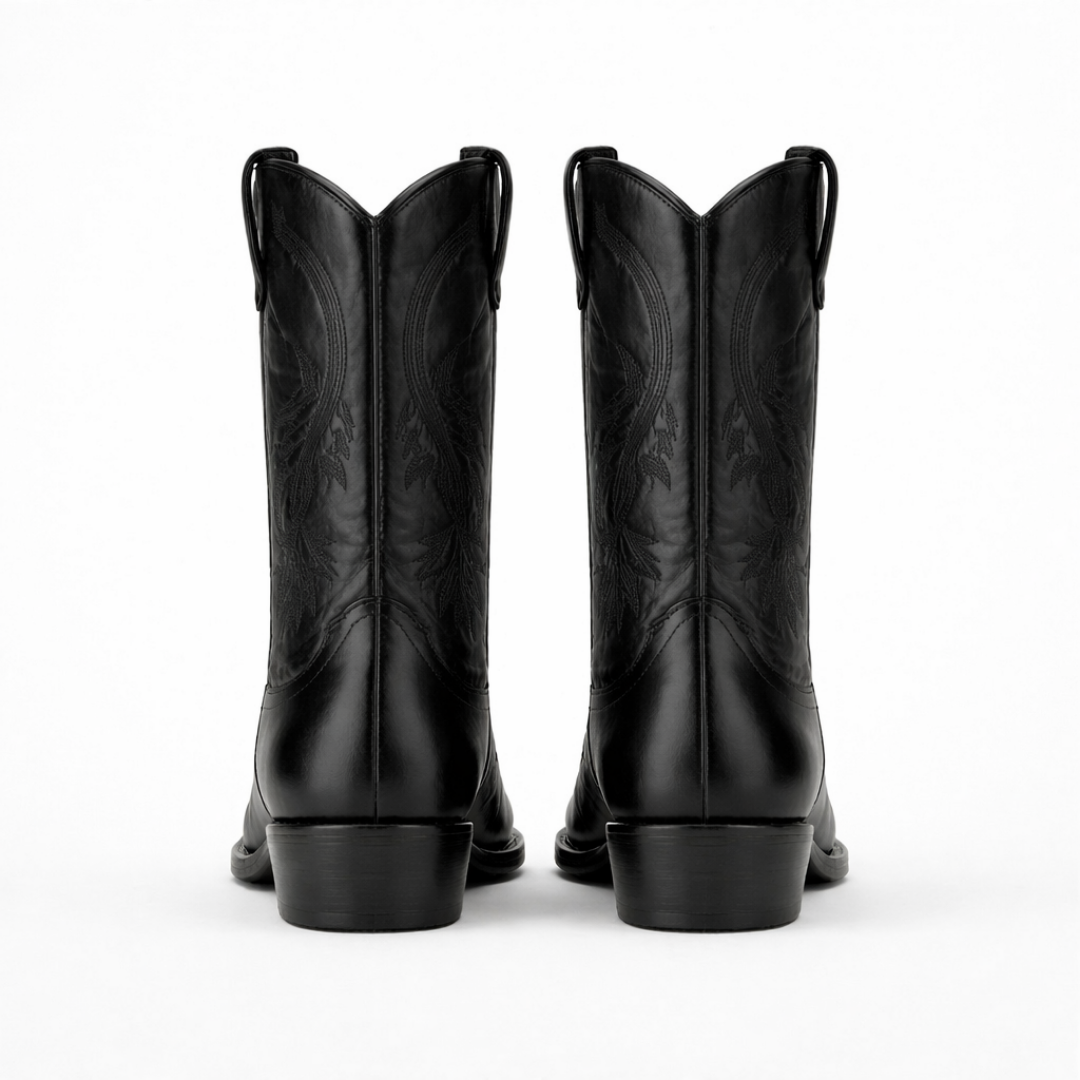 Bottes Western Noires pour Femme - Bout Rond