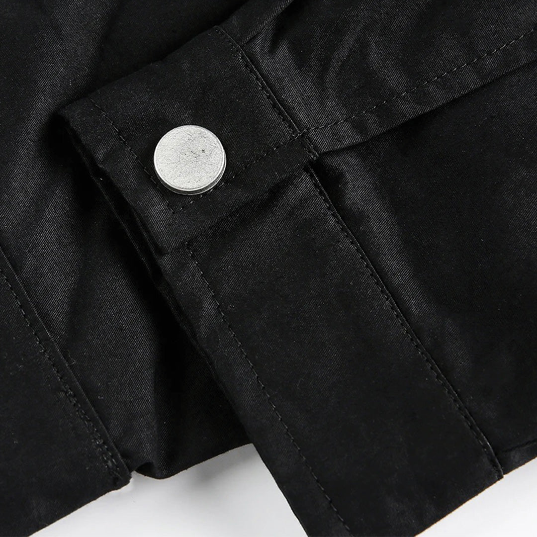 Patchwork Cargo Denim Jakke