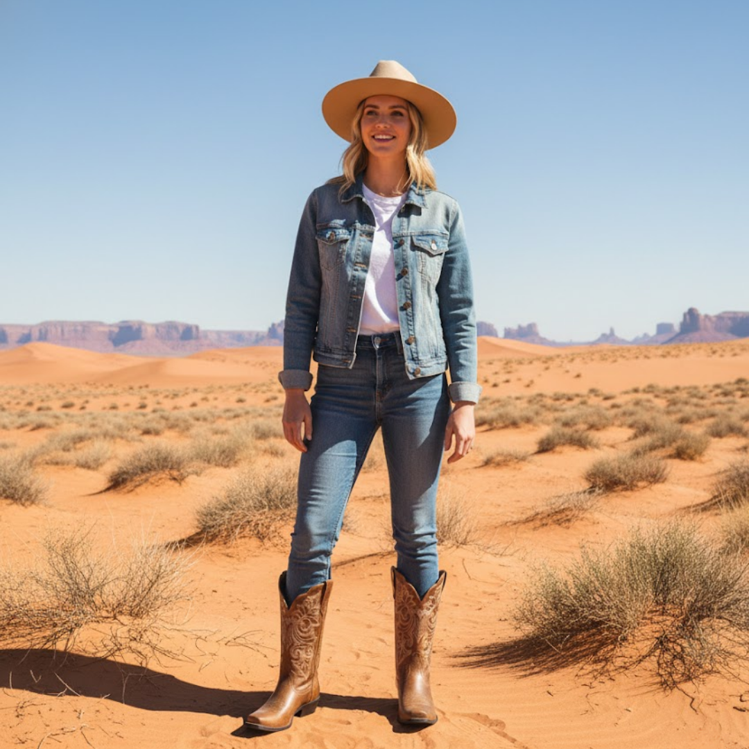 Dames Round Up Vierkante Neus Western Laarsjes