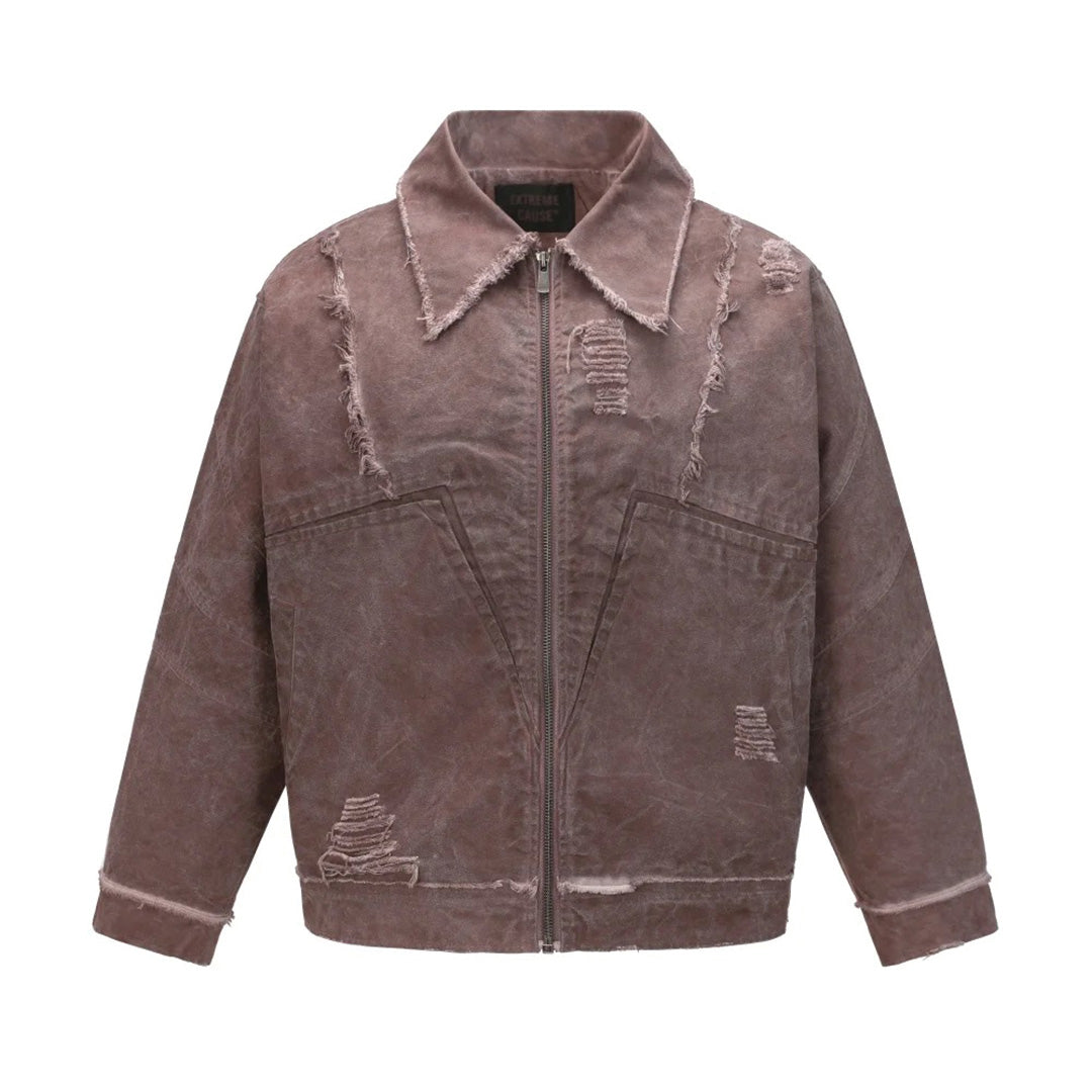 Patchwork Cargo Denim Jakke