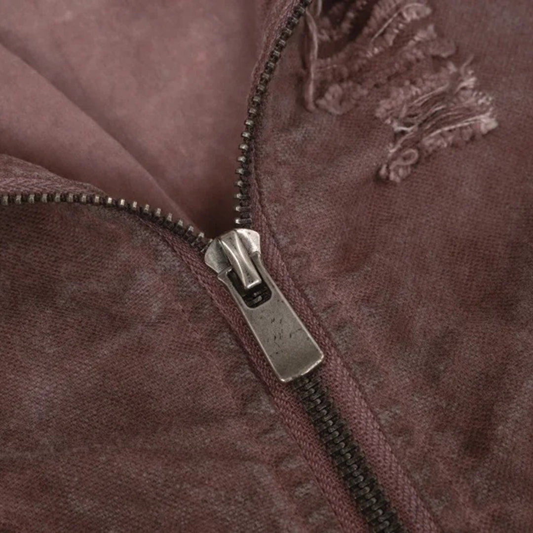 Patchwork Cargo Denim Jakke