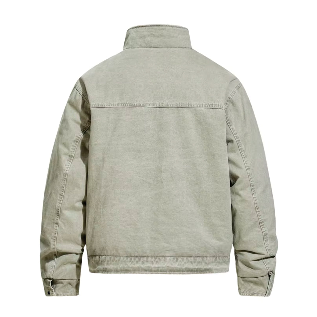 Patchwork Denim Cargo Jakke