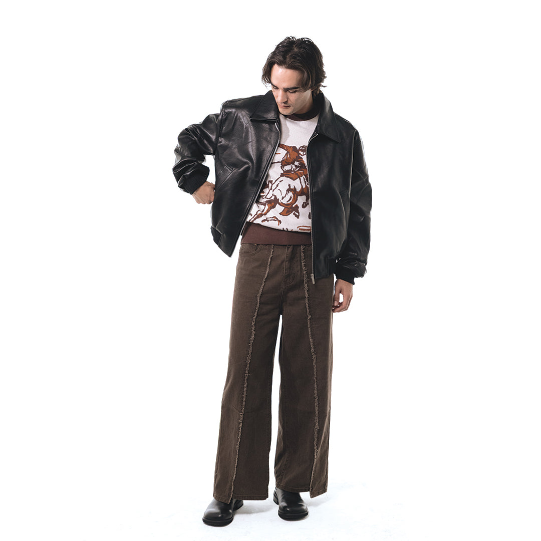 Patchwork Cargo Denim Jakke