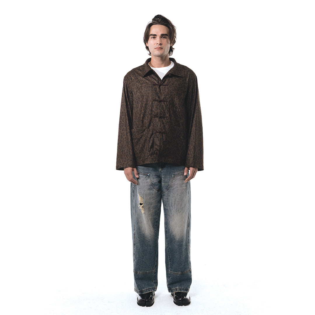 Patchwork Cargo Denim Jakke