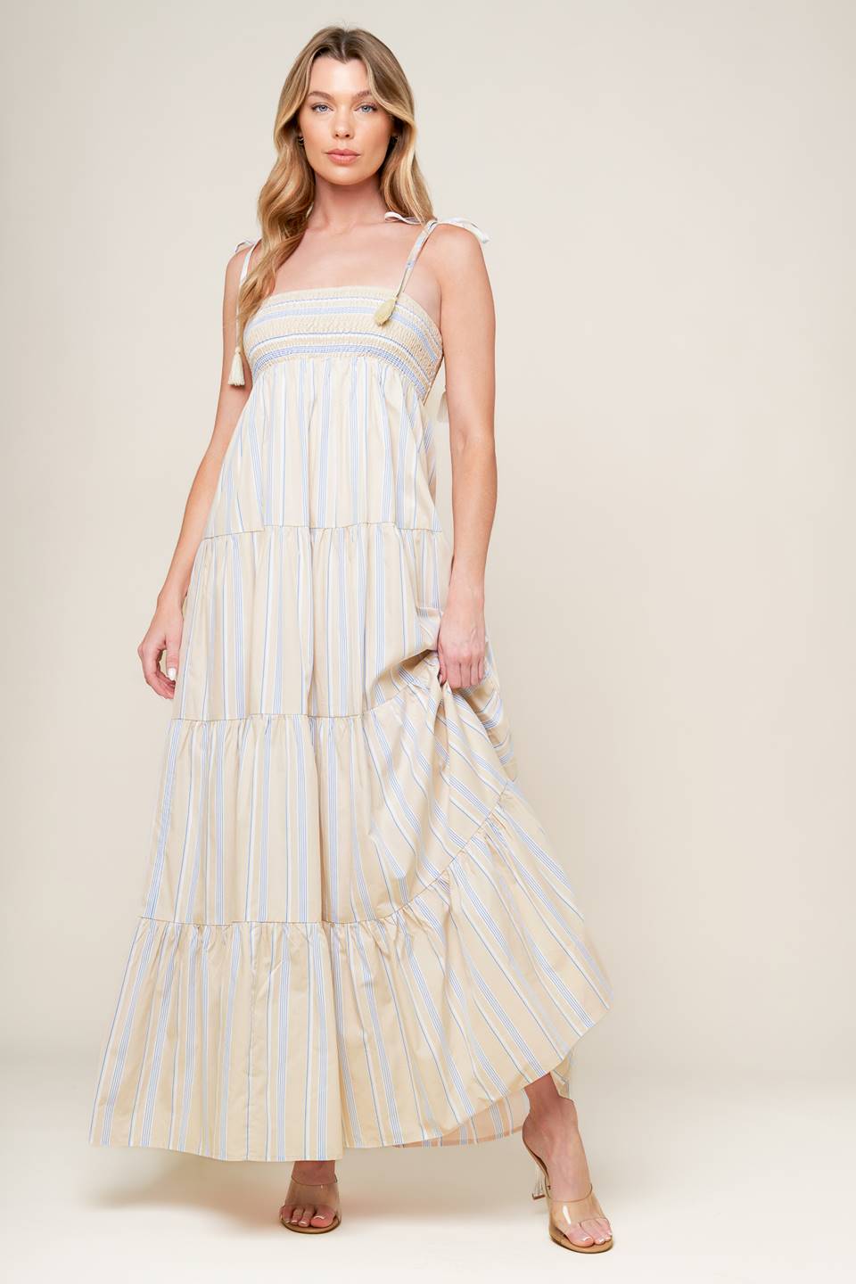 Direct- Waves of Lift Woven Maxi Dress