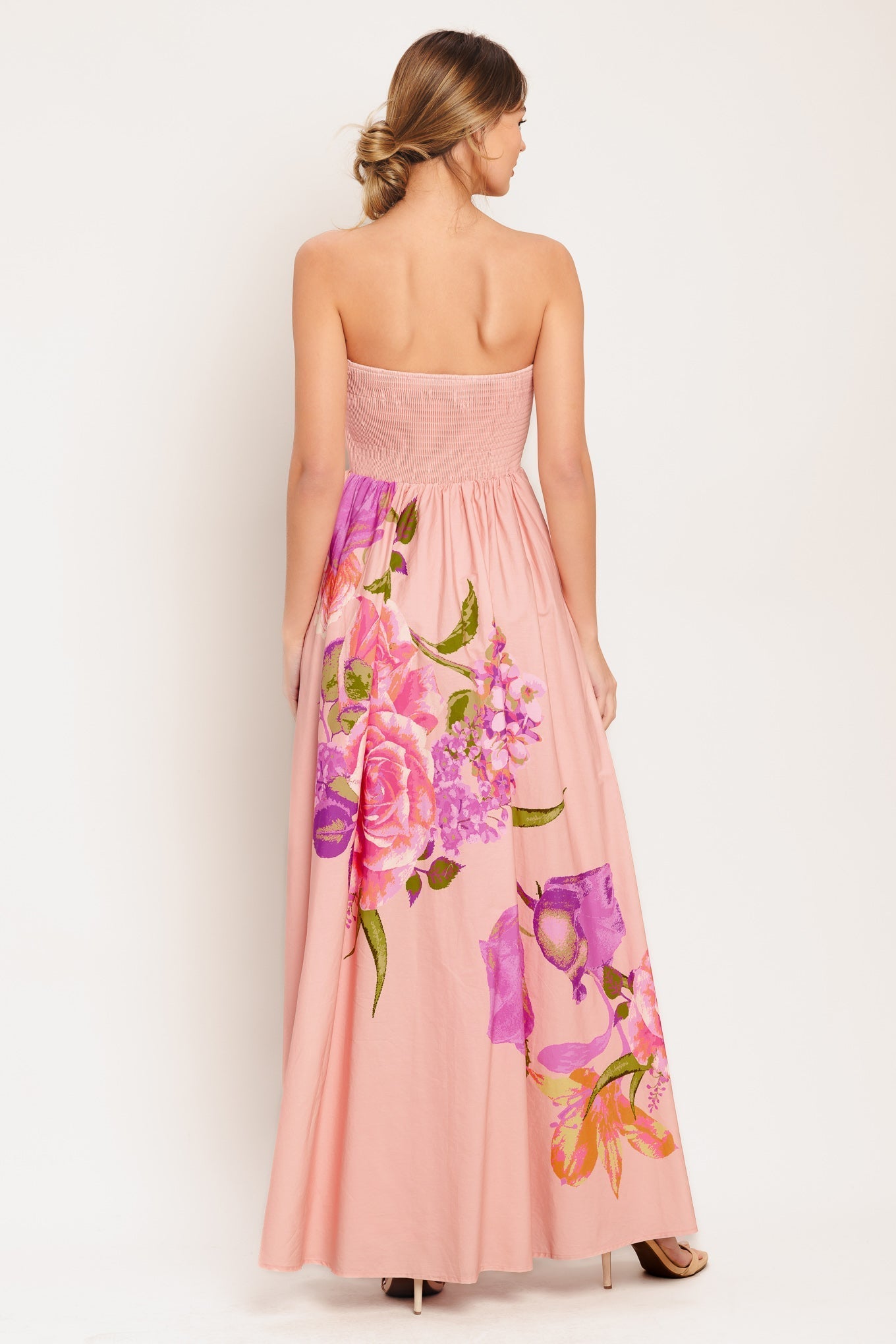 Rozen Serenade Geweven Maxi Jurk
