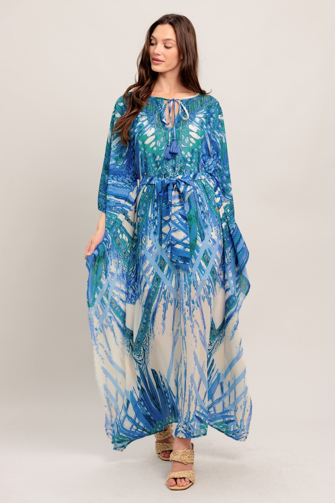 Paradise Vævet Kaftan Maxikjole
