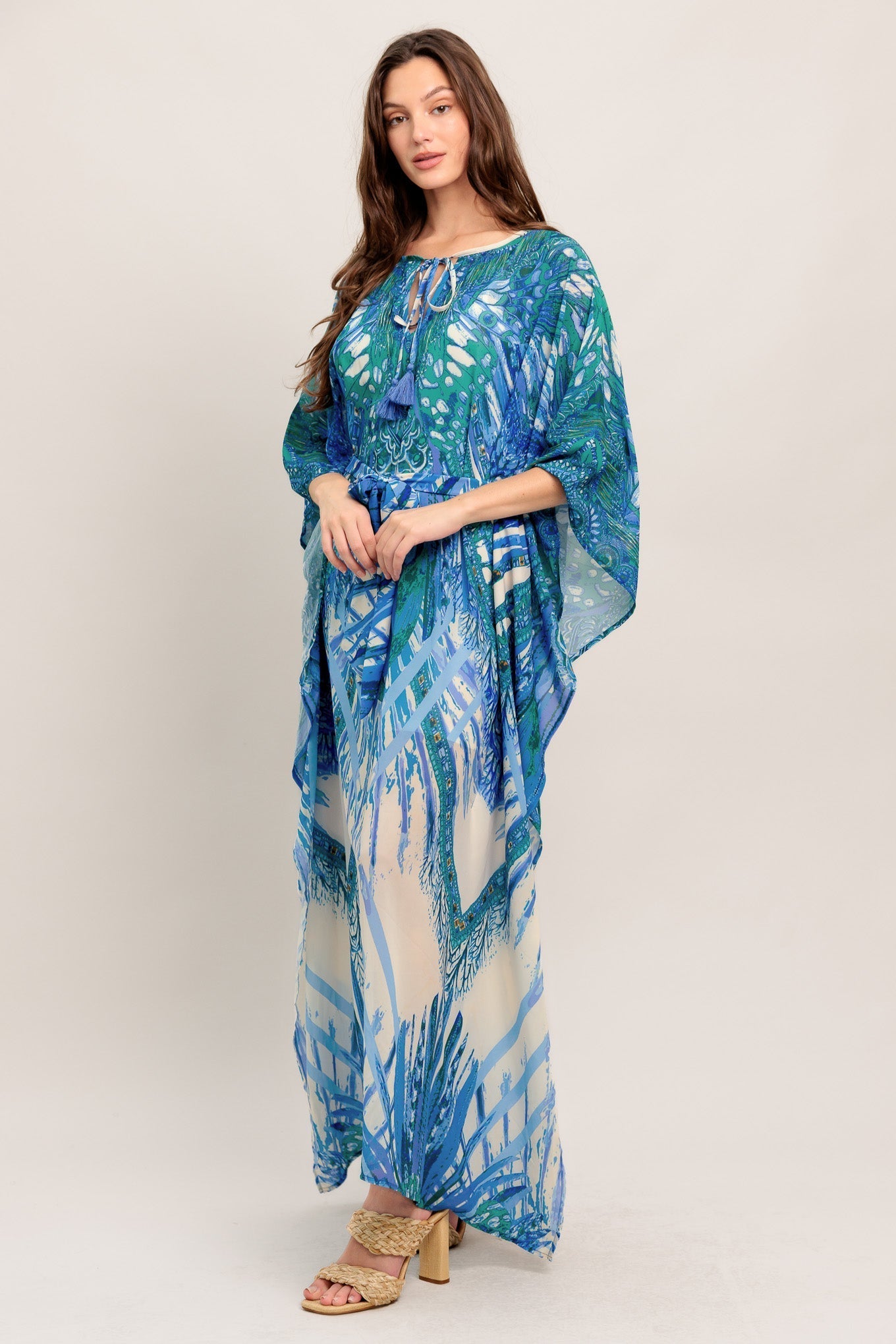 Paradise Vævet Kaftan Maxikjole