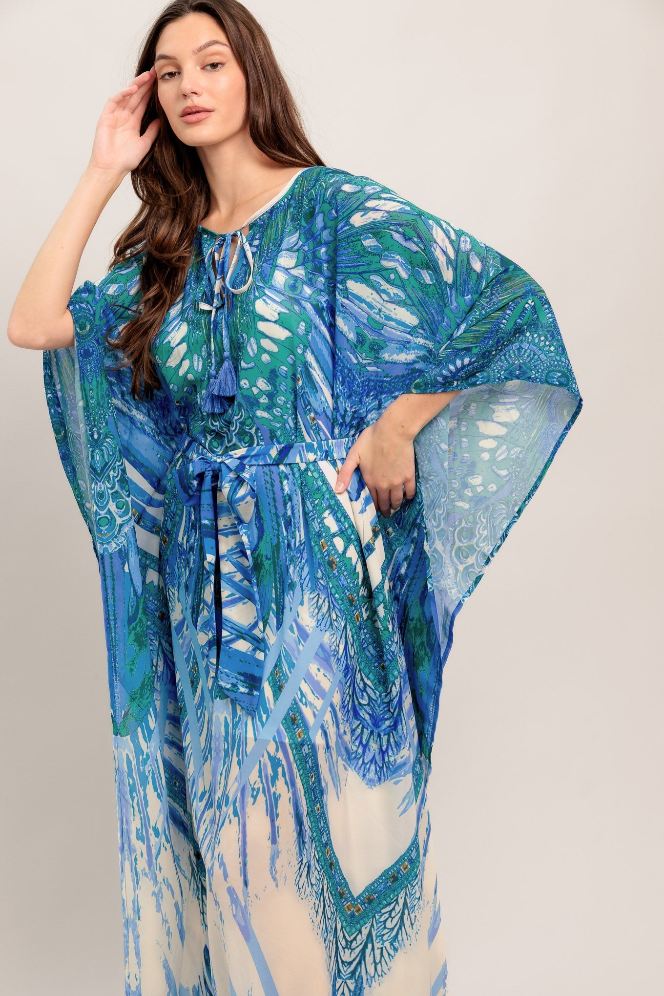 Paradise Vævet Kaftan Maxikjole