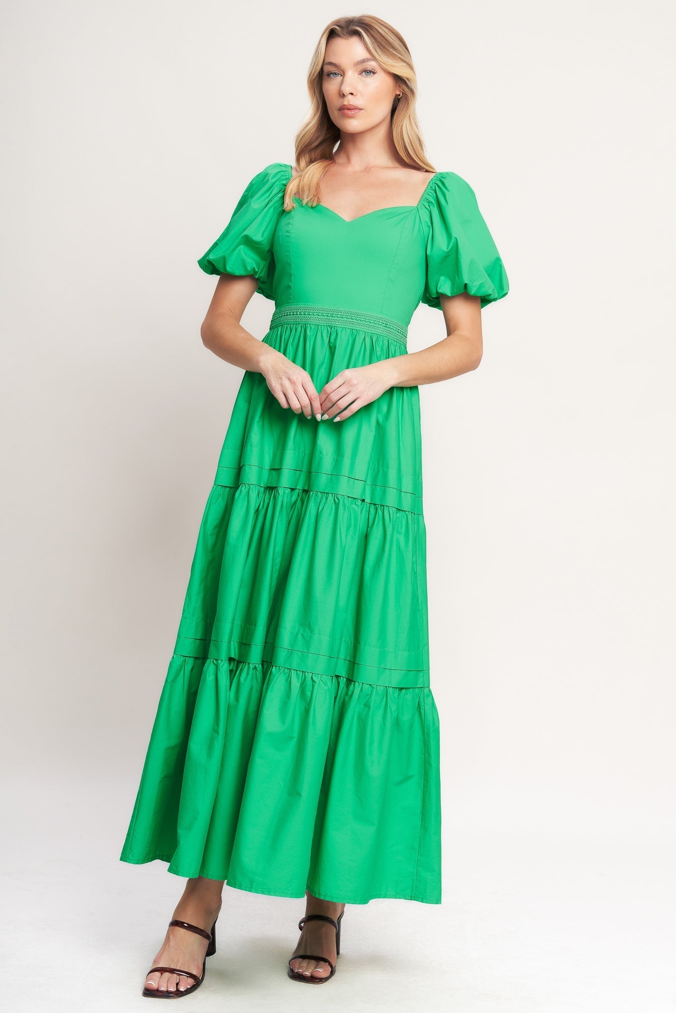 Sweet Verdant Vævet Maxikjole