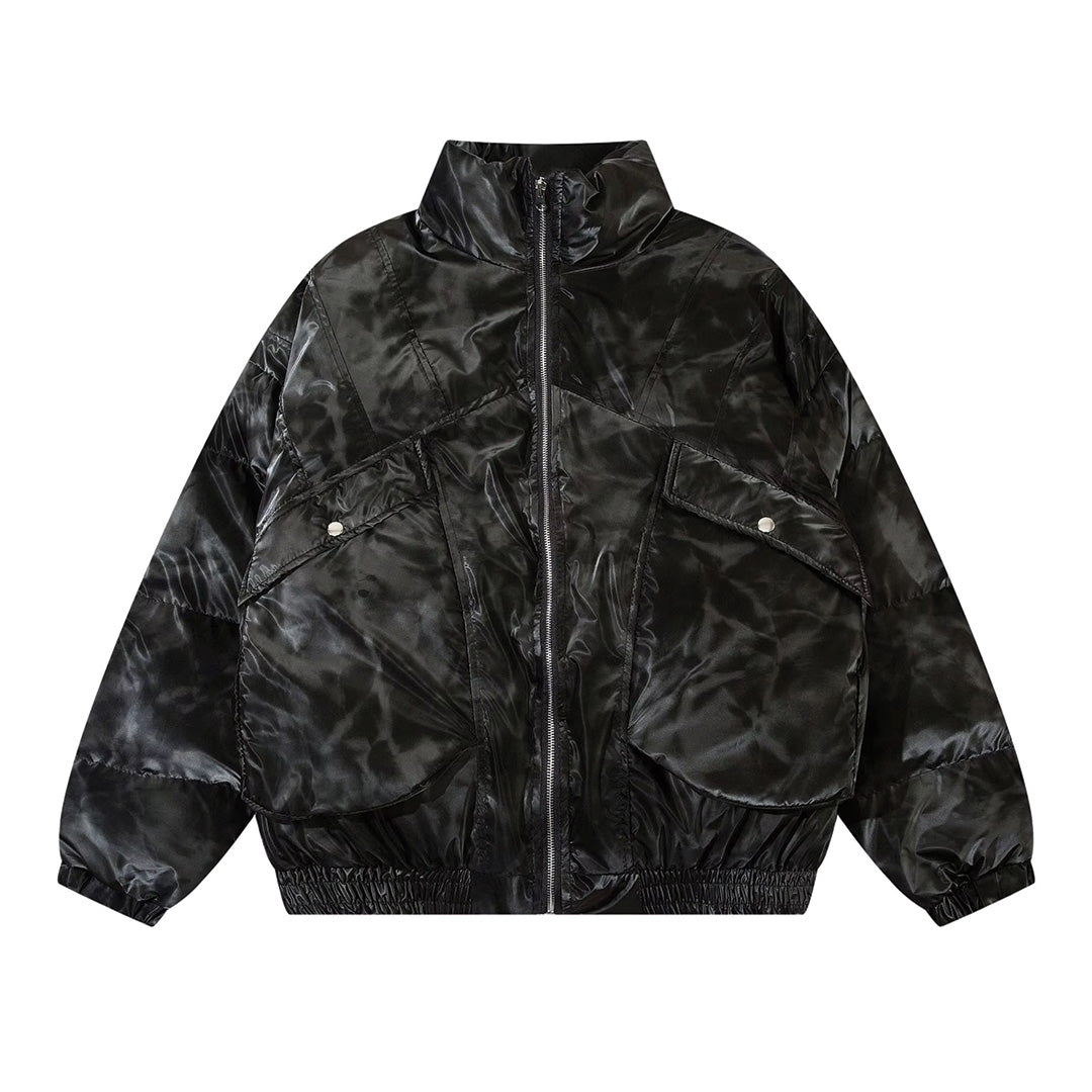 Patchwork Cargo Denim Jakke