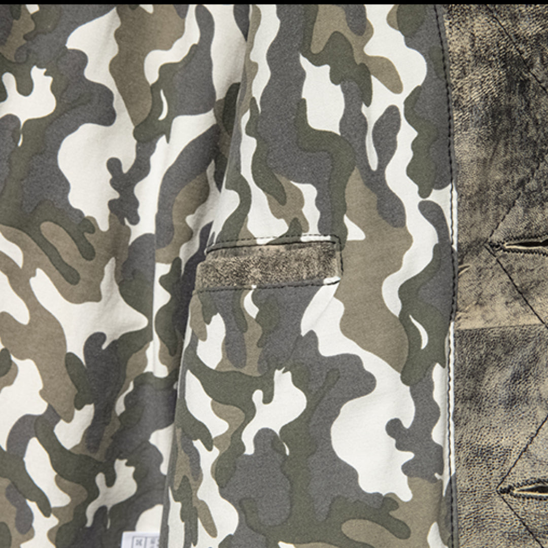 Læder Camo Jakke
