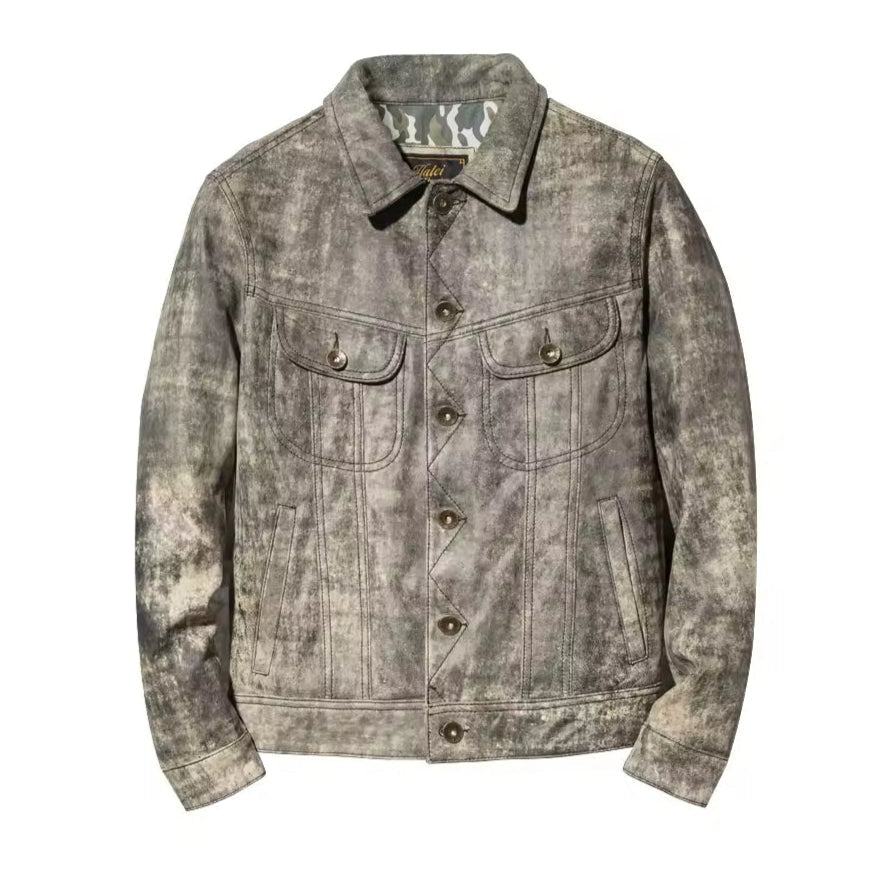 Læder Camo Jakke