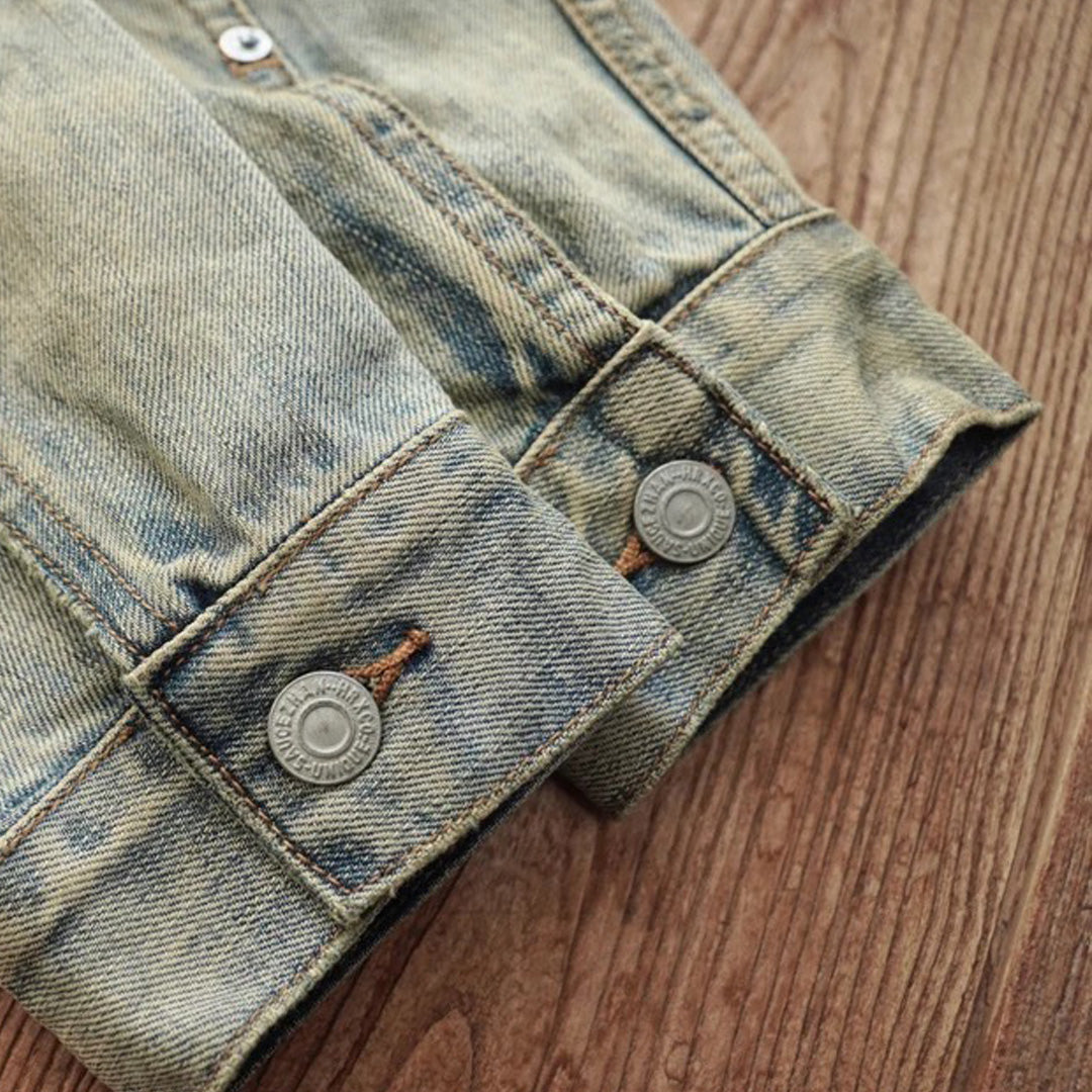 Patchwork Cargo Denim Jakke