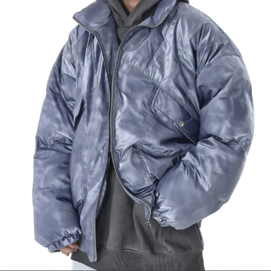 Patchwork Cargo Denim Jakke