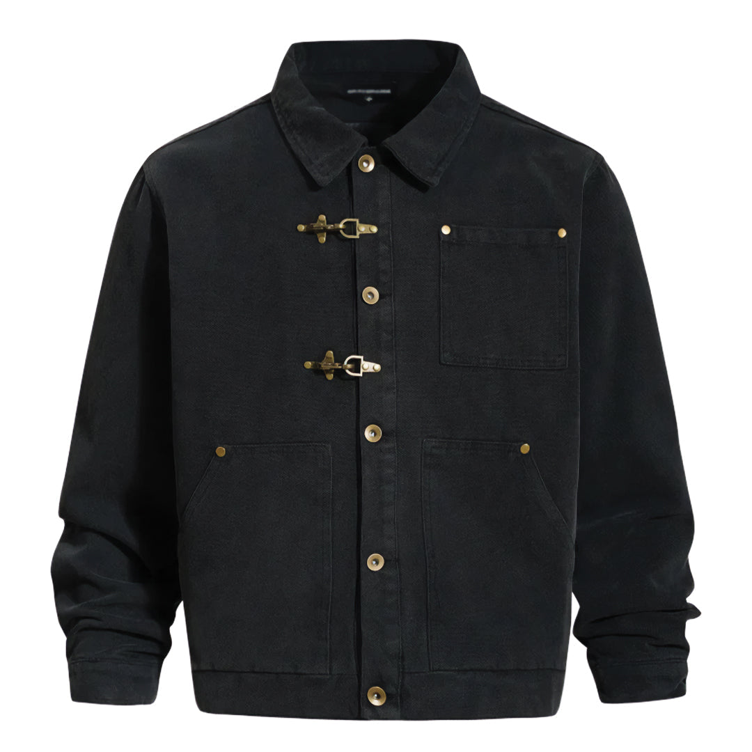 Patchwork Cargo Denim Jakke