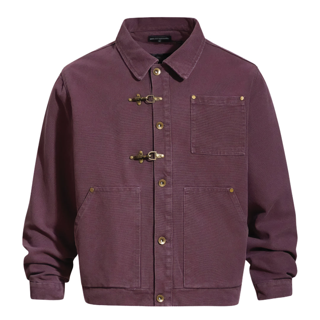 Patchwork Cargo Denim Jakke