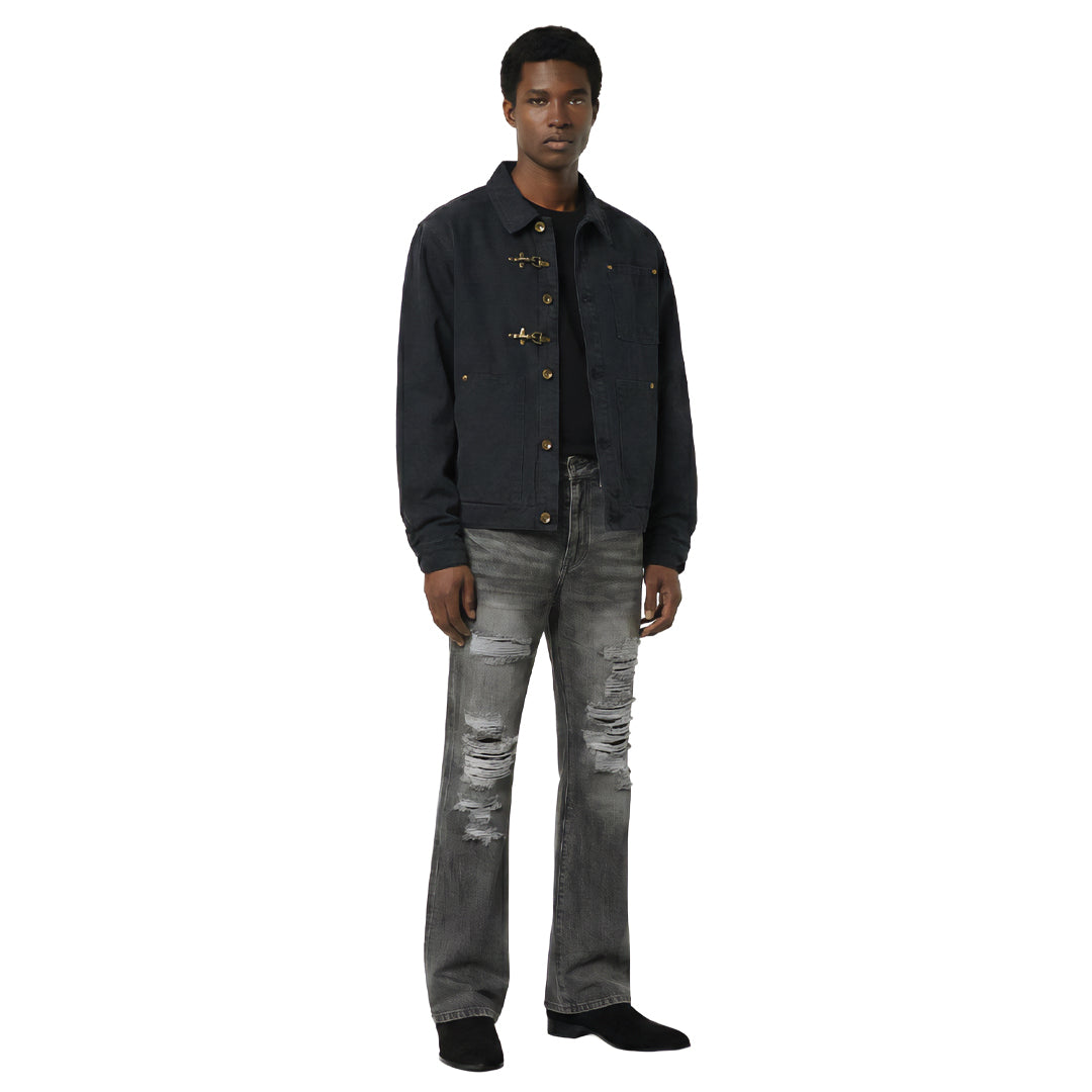 Patchwork Cargo Denim Jakke