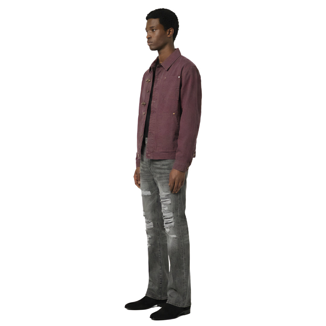 Patchwork Cargo Denim Jakke