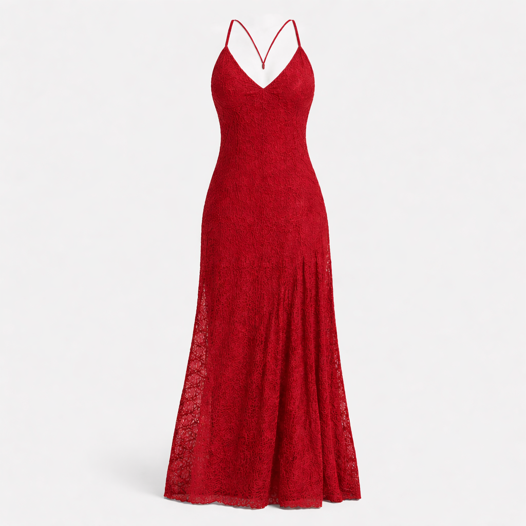 Dames Godet Slip Jurk - Midi