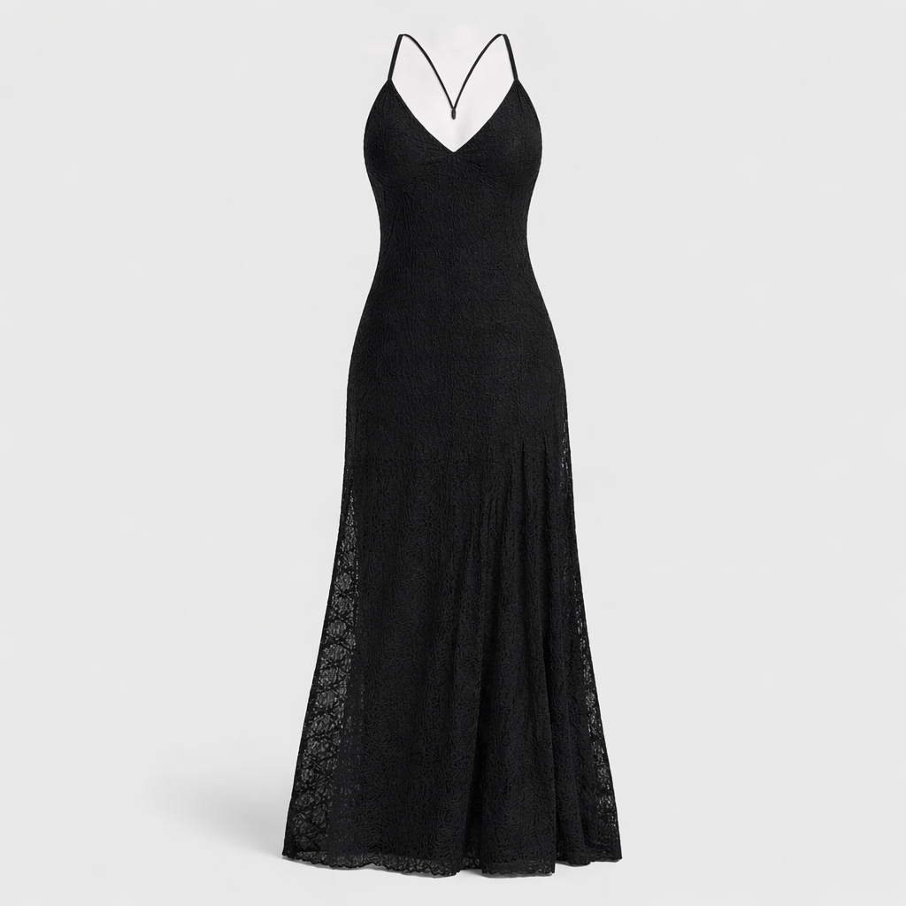 Dames Godet Slip Jurk - Midi