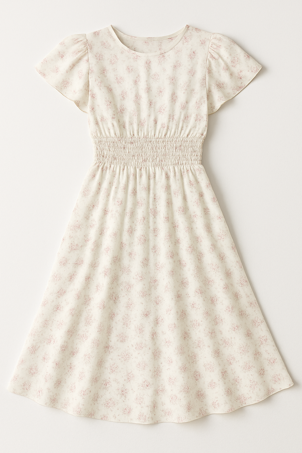 "Garden Party" Floral Chiffon Midi Dress