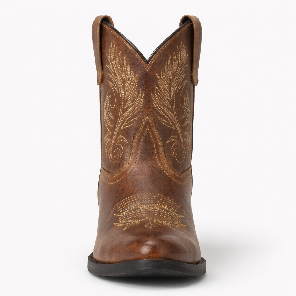 Dames Bruine Snip Toe Enkellaarsjes - Western Stijl