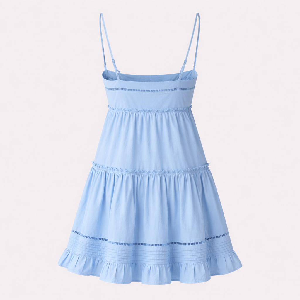 Dames Ruffle Tier Mini Jurk - Ontspannen Pasvorm