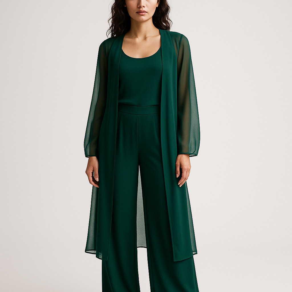 "Verde" Three-Piece Chiffon Set