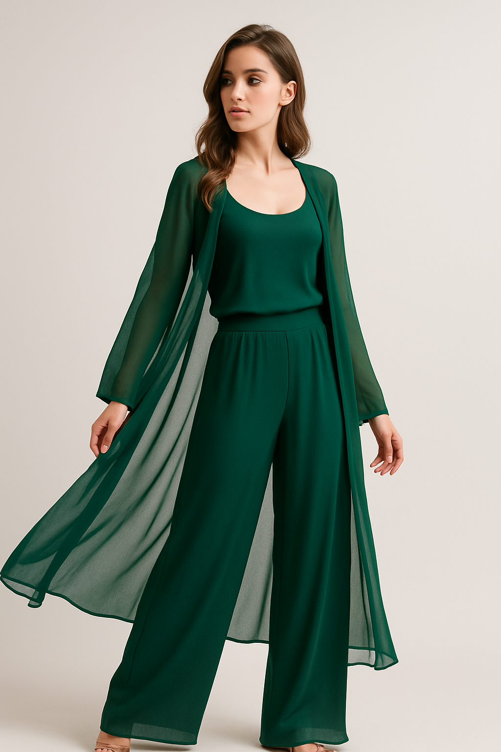 "Verde" Three-Piece Chiffon Set