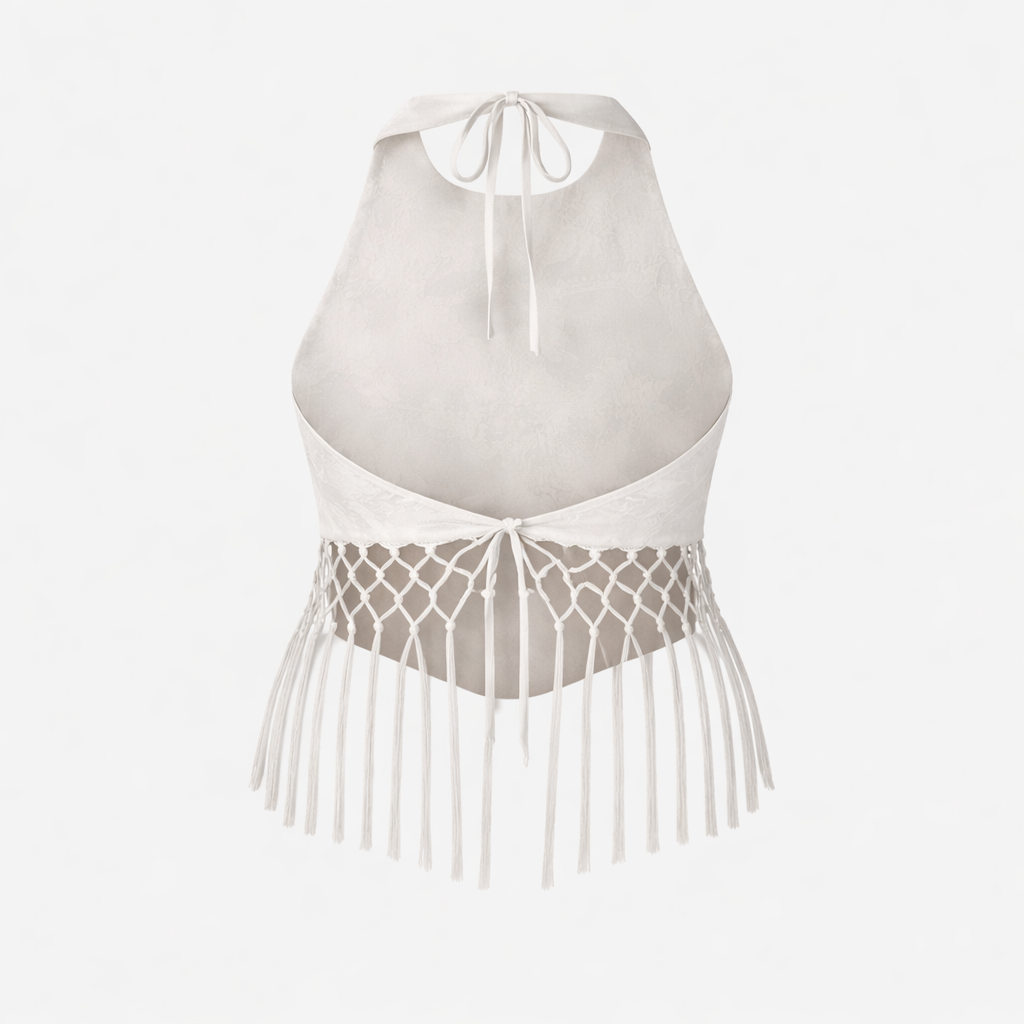Dame Ivory Halterneck Top - Ærmeløs