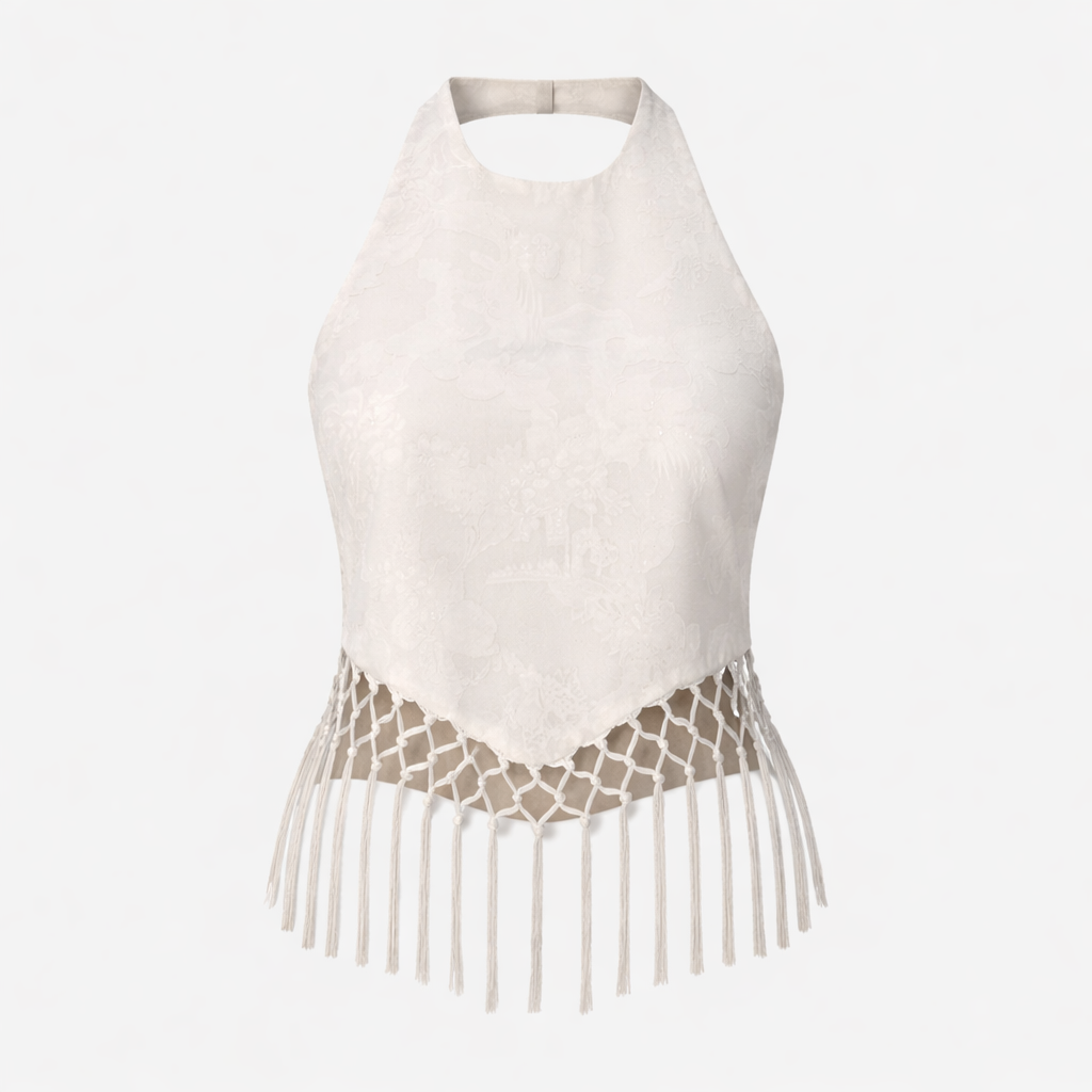 Dame Ivory Halterneck Top - Ærmeløs