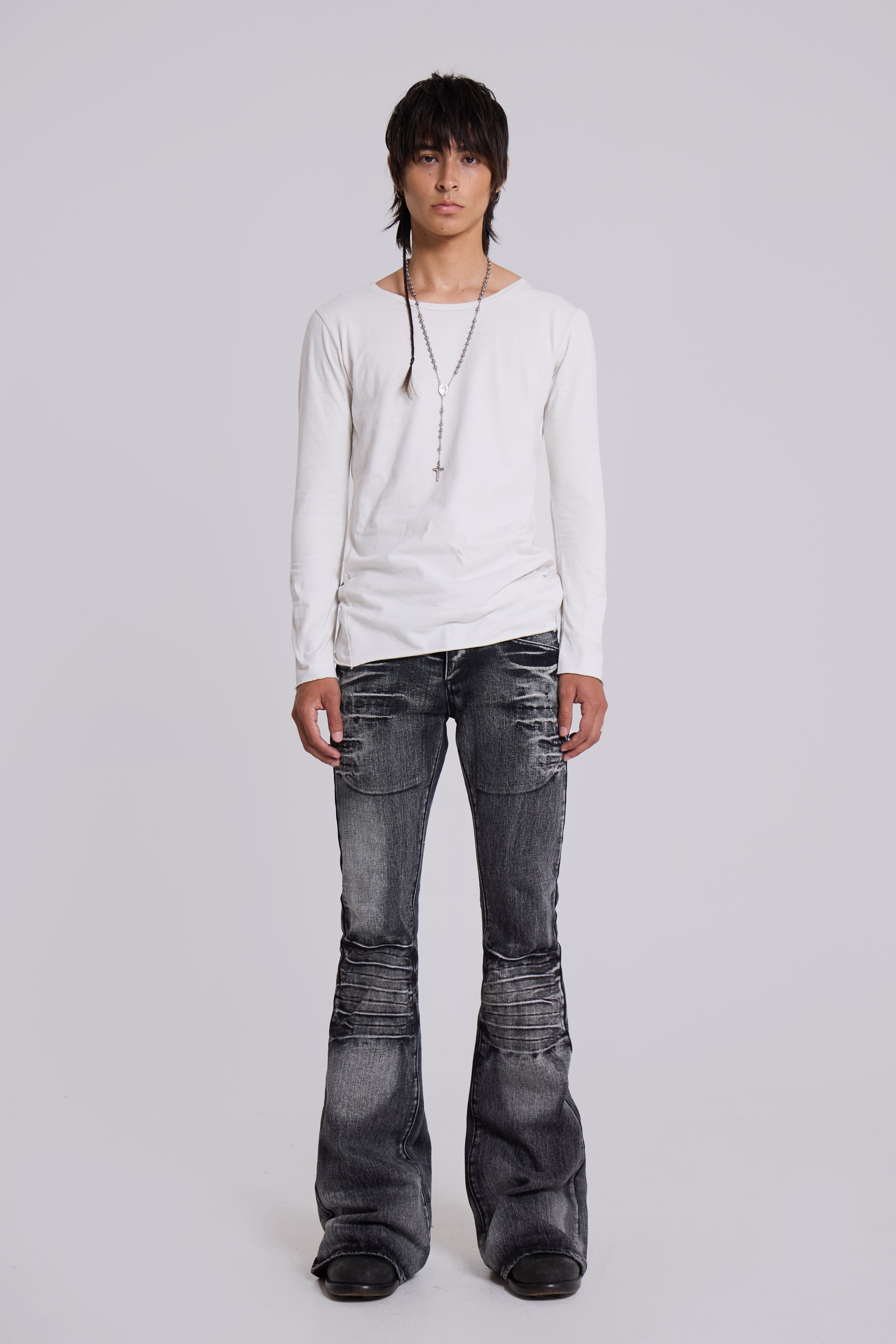 Washed Black Drift Bootcut Jeans