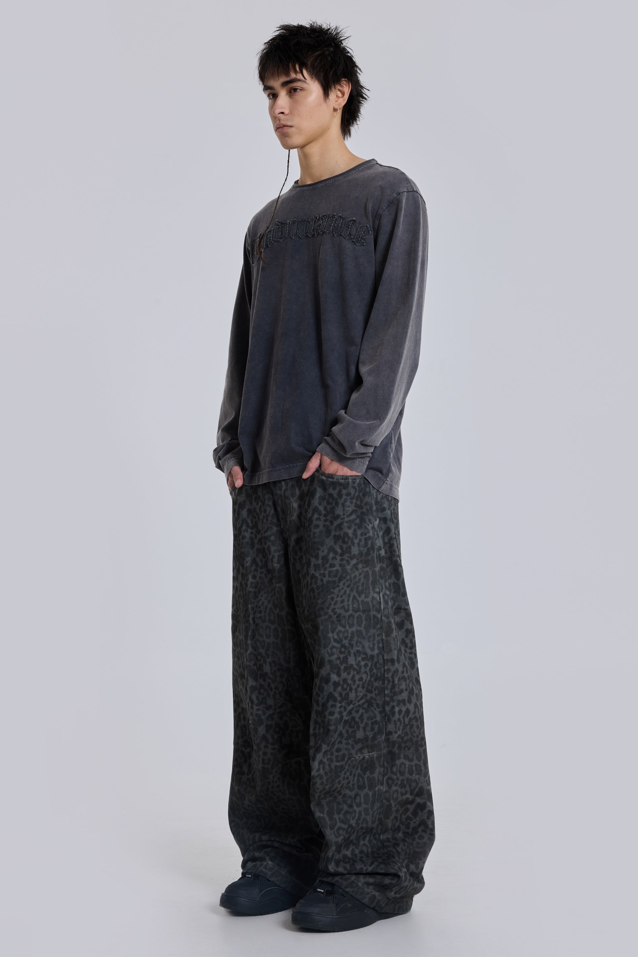Koksgrå Leopard Fade Colossus Jeans