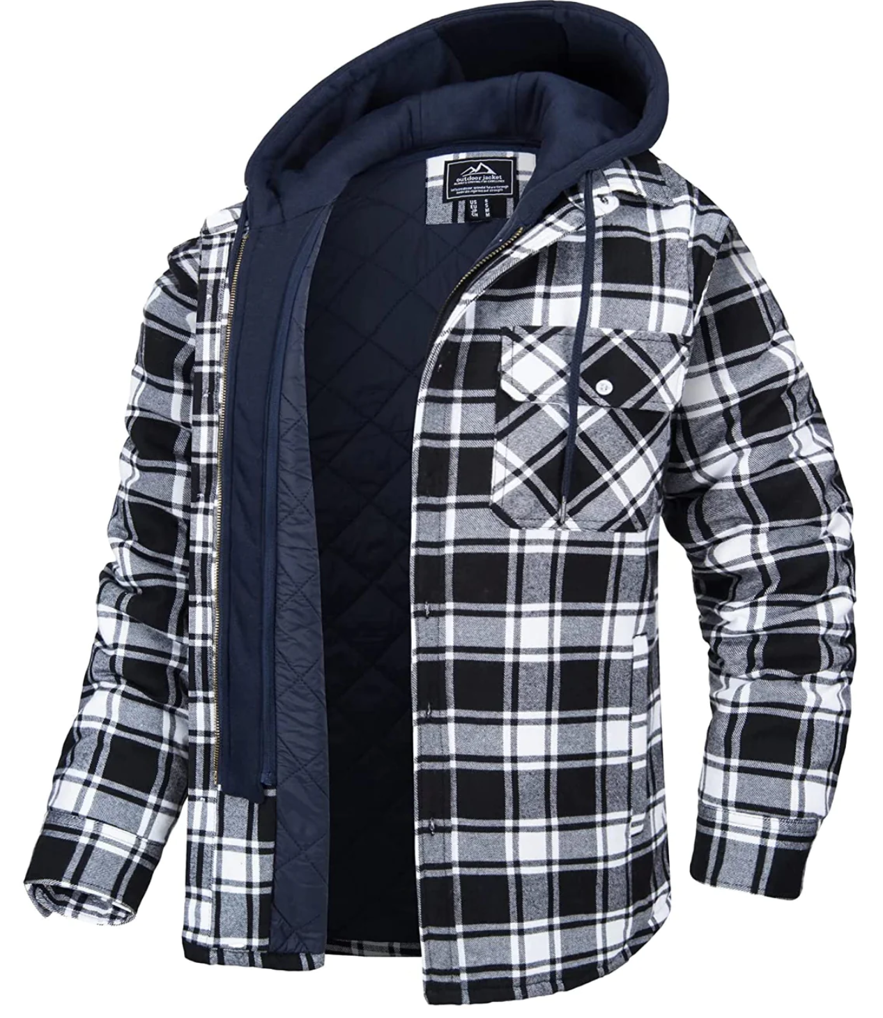 Men's Plaid Hooded Jacket