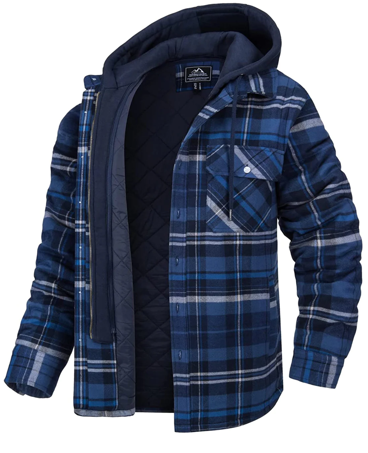 Men's Plaid Jacket with Hood