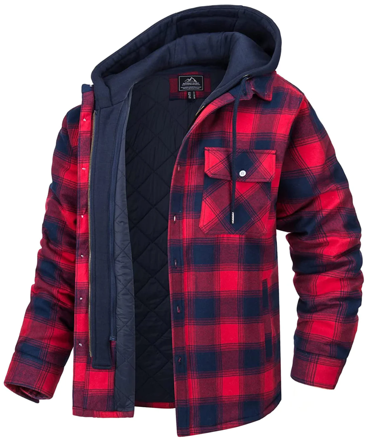 Men's Plaid Hooded Jacket