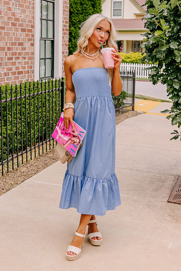 Robe midi Island Bay Breeze en bleu ciel