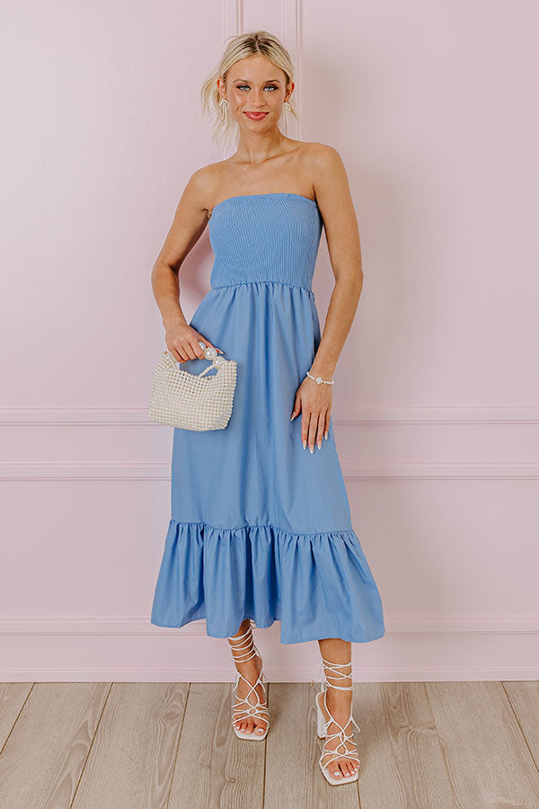 Robe midi Island Bay Breeze en bleu ciel