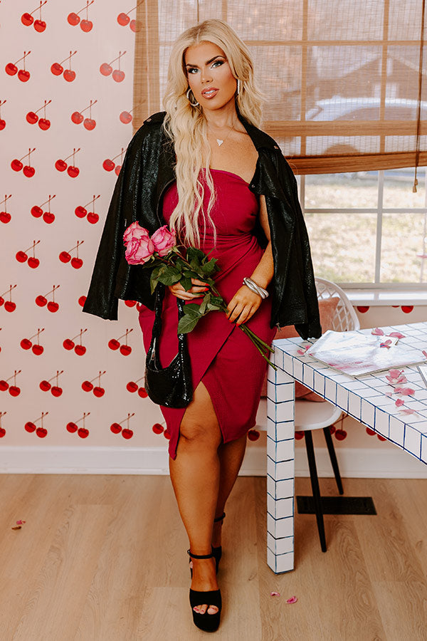 Love And Leisure Midi Jurk In Sangria Curves
