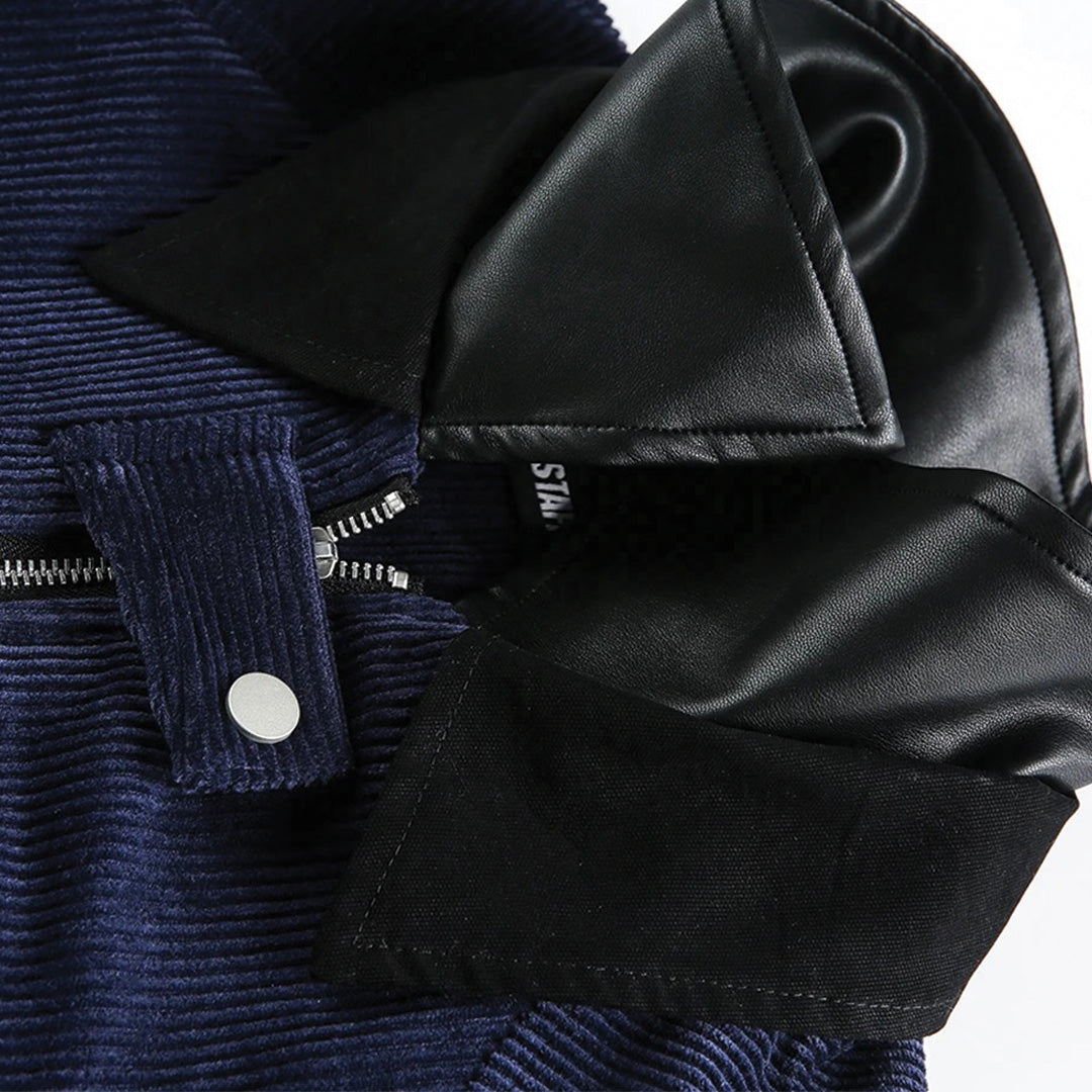 Patchwork Cargo Denim Jakke