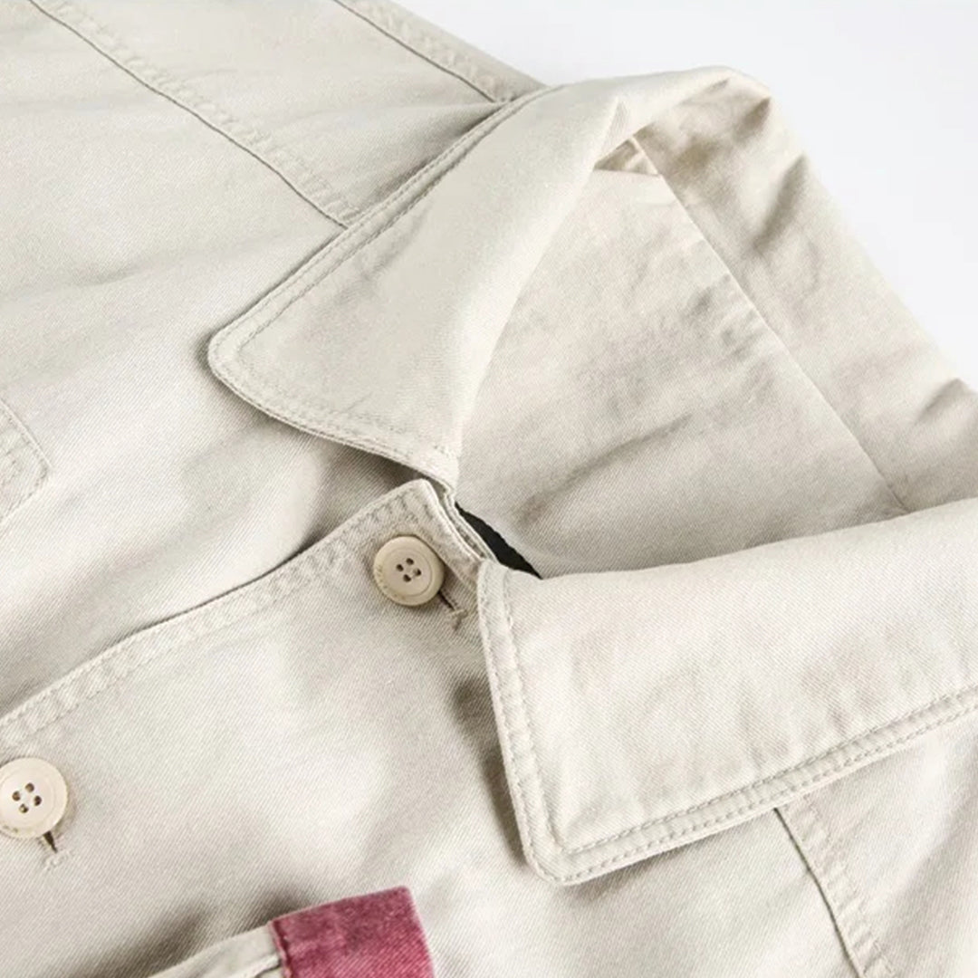 Veste cargo patchwork en denim
