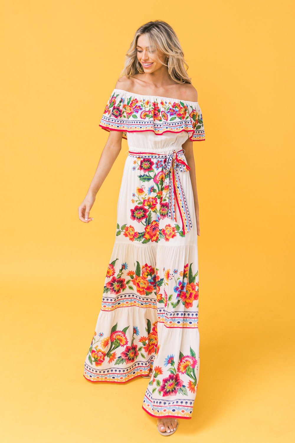 Poetic Love Print Maxi-kjole