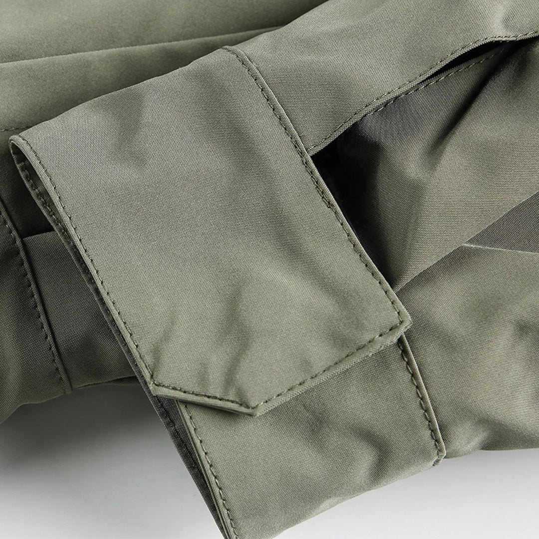 Patchwork Denim Cargo Jakke
