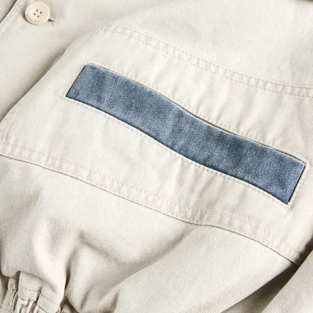 Veste cargo patchwork en denim